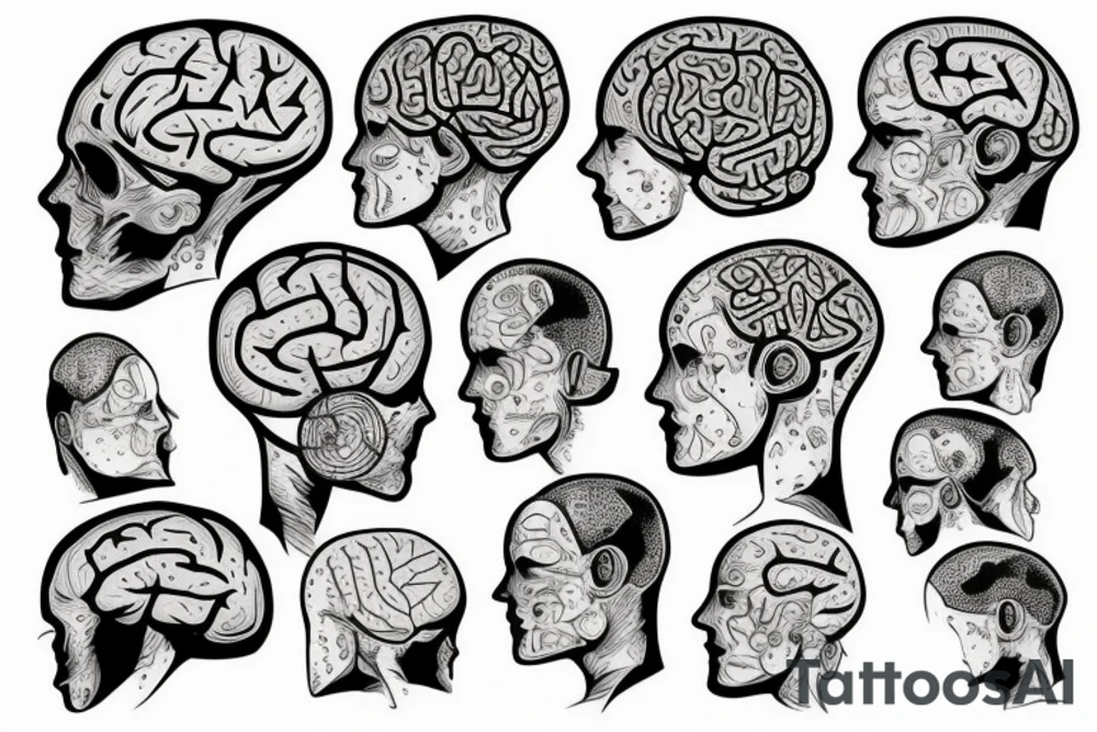computer with brain tattoo idea