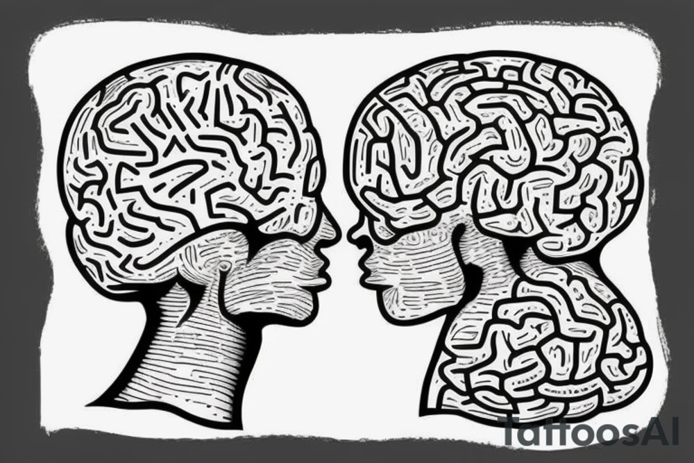 computer with brain tattoo idea