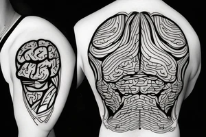 computer with brain tattoo idea