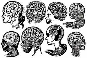 laptop with brain tattoo idea
