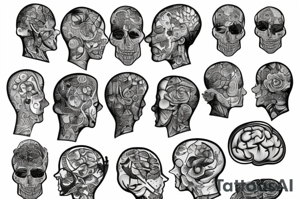 laptop with brain tattoo idea