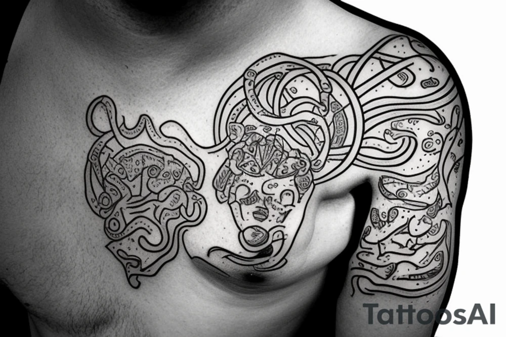 laptop with brain tattoo idea
