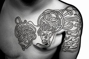 laptop with brain tattoo idea