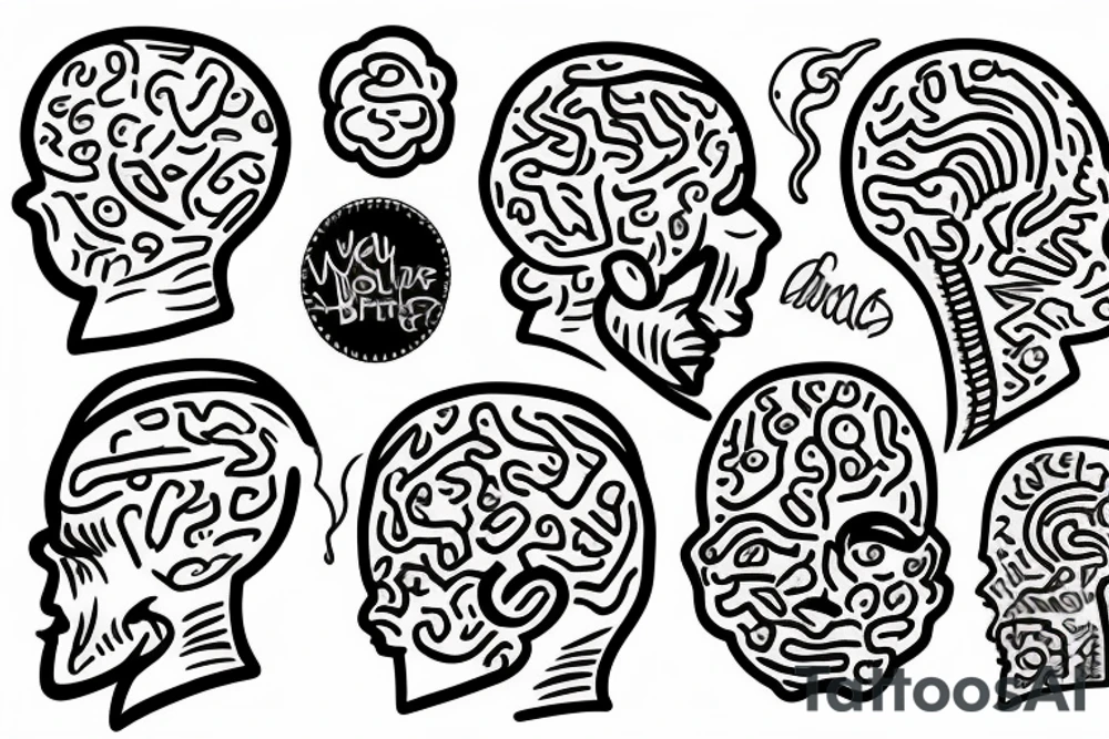 laptop with brain tattoo idea
