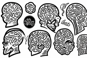 laptop with brain tattoo idea