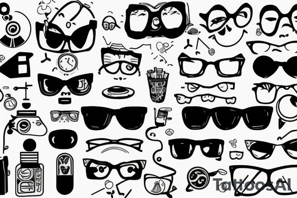 laptop with glasses tattoo idea