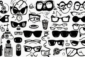 laptop with glasses tattoo idea