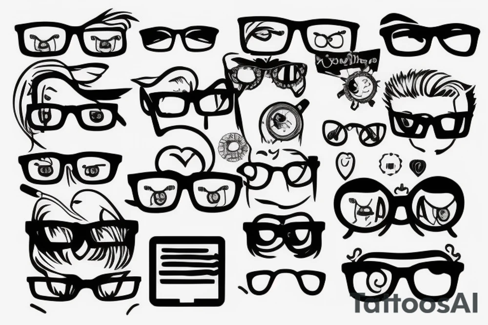 computer with glasses tattoo idea
