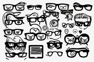 computer with glasses tattoo idea