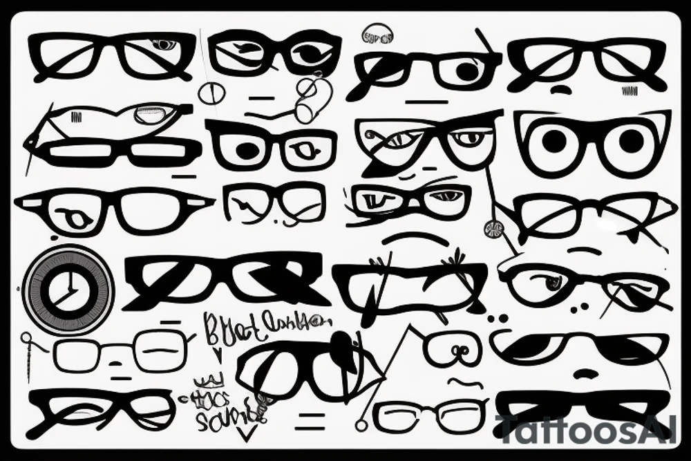 computer with glasses tattoo idea
