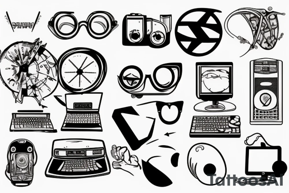 nerd computer tattoo idea