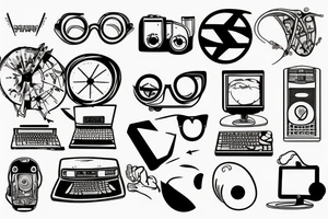 nerd computer tattoo idea
