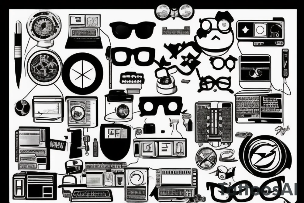 nerd computer tattoo idea