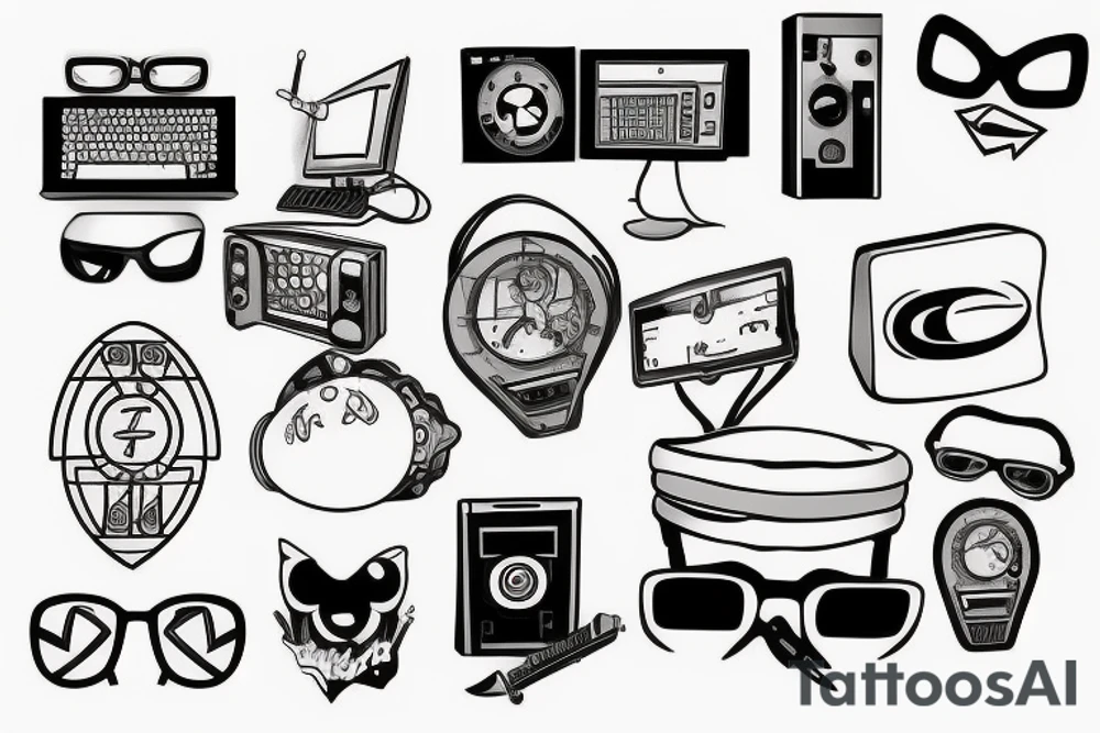 nerd computer tattoo idea