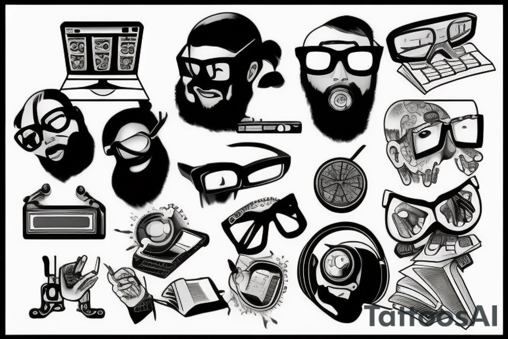 nerd computer tattoo idea