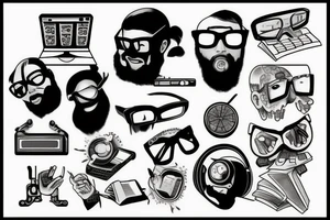 nerd computer tattoo idea