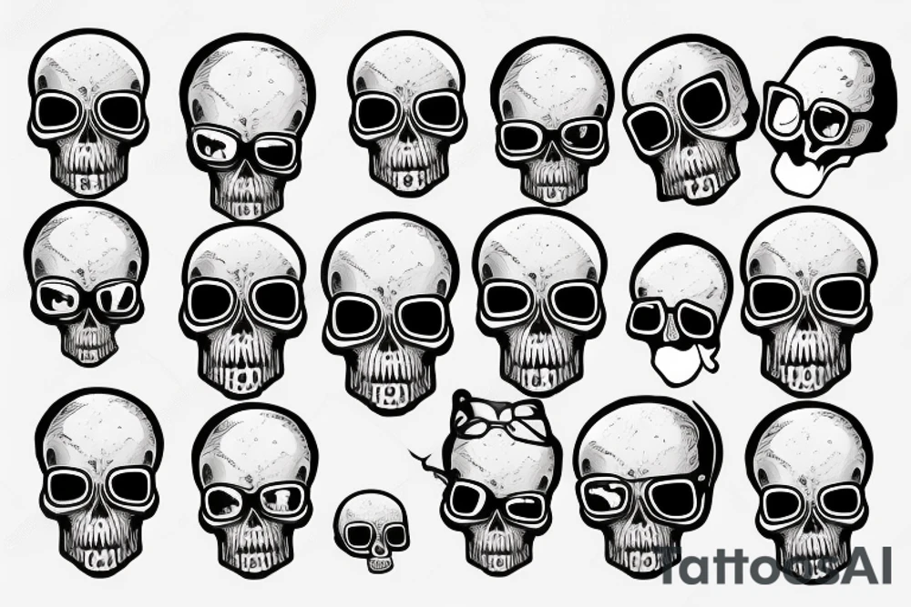 skull with glasses tattoo idea