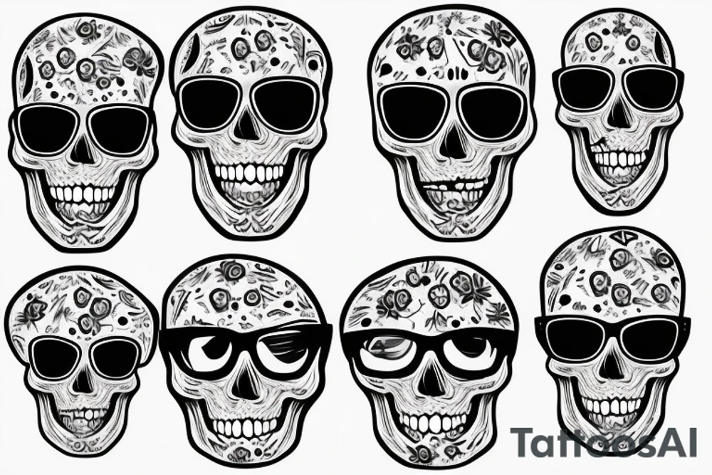 skull with glasses tattoo idea