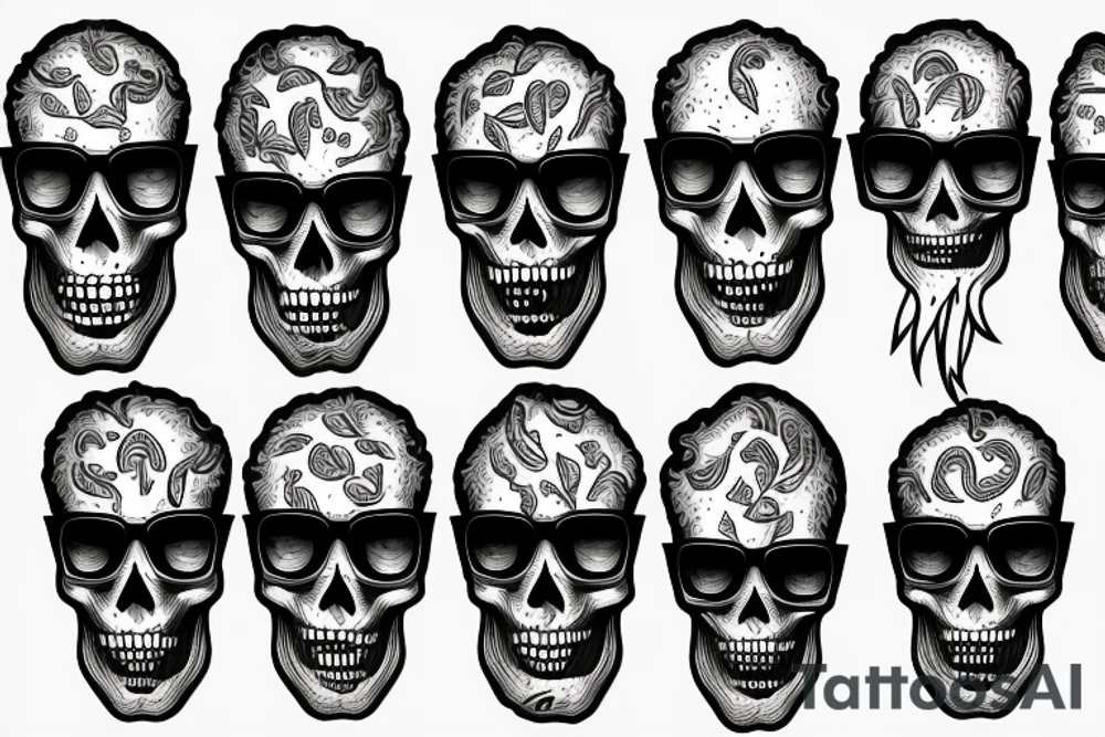 skull with glasses tattoo idea