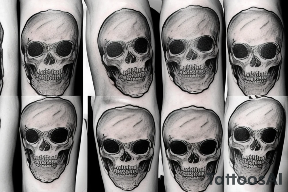 skull with glasses tattoo idea