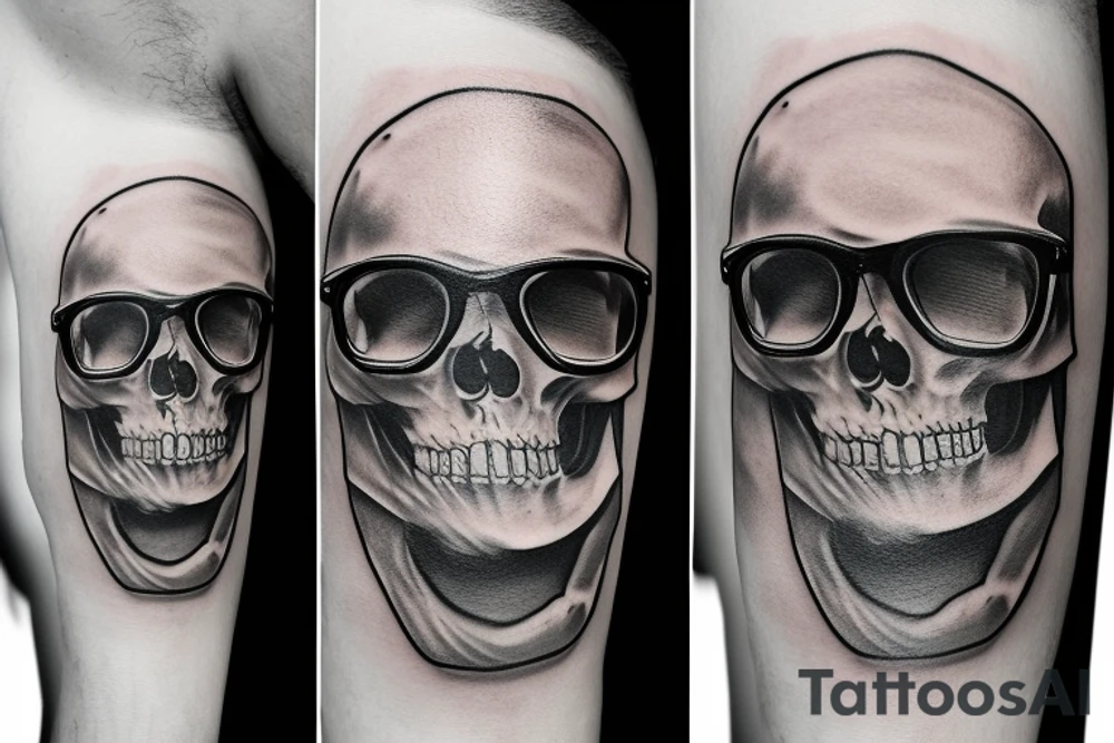 skull with glasses tattoo idea