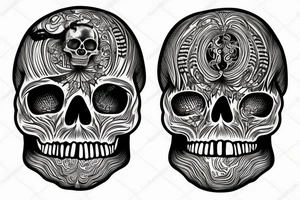 skull with brain tattoo idea