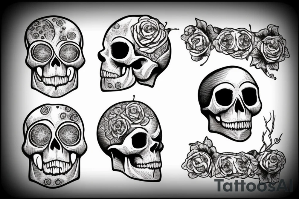 skull with brain tattoo idea