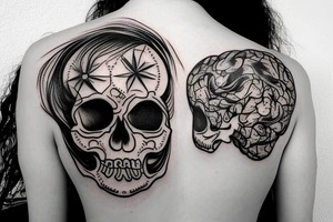 skull with brain tattoo idea