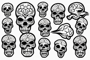 skull with brain tattoo idea