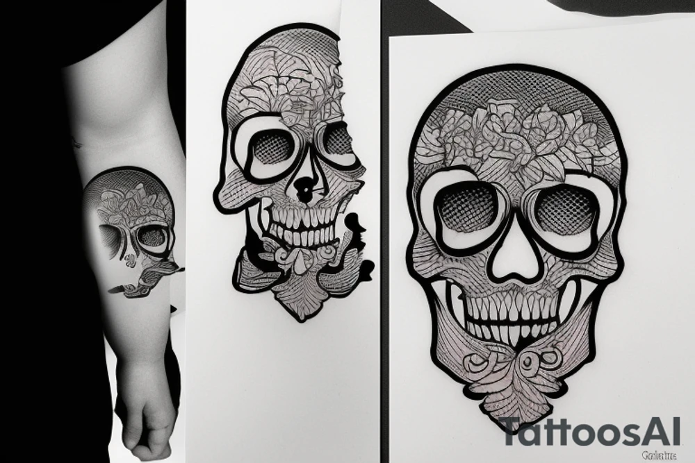 smart skull tattoo idea