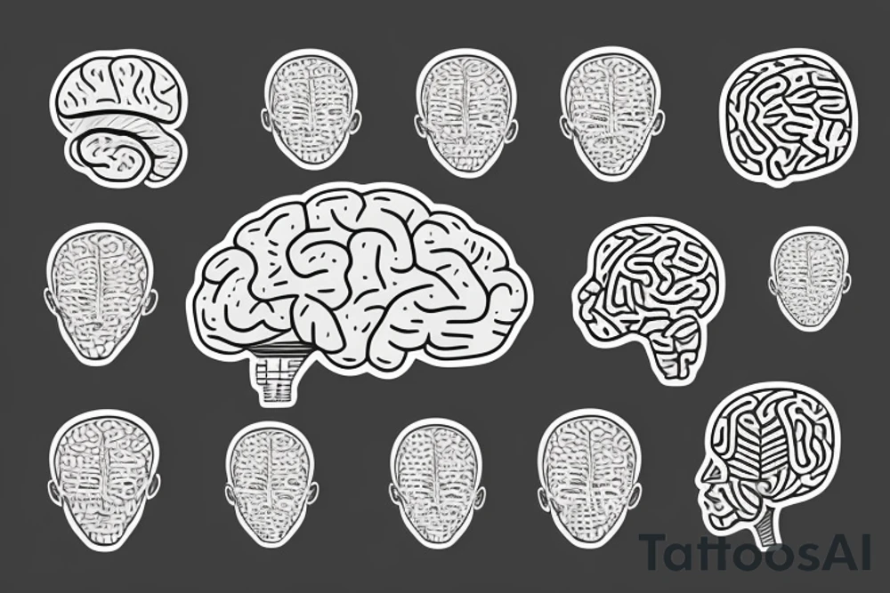 computer with brain tattoo idea