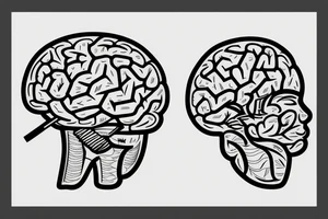 computer with brain tattoo idea