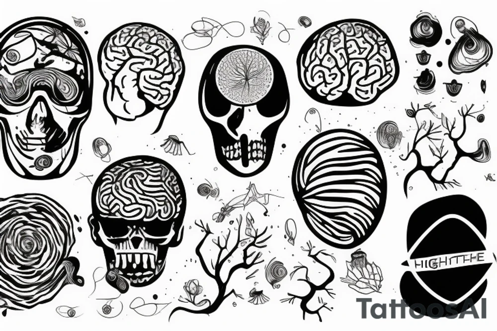 hightech brain tattoo idea
