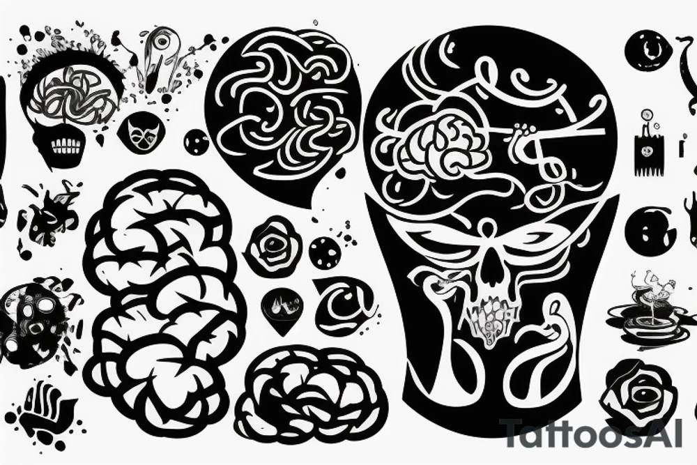 hightech brain tattoo idea
