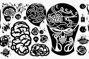 hightech brain tattoo idea