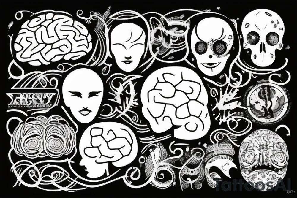 hightech brain tattoo idea