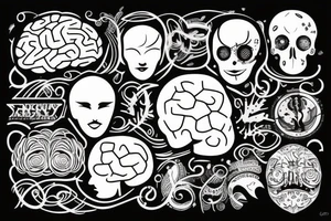 hightech brain tattoo idea