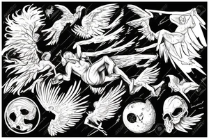 icarus falling out of the sky tattoo idea