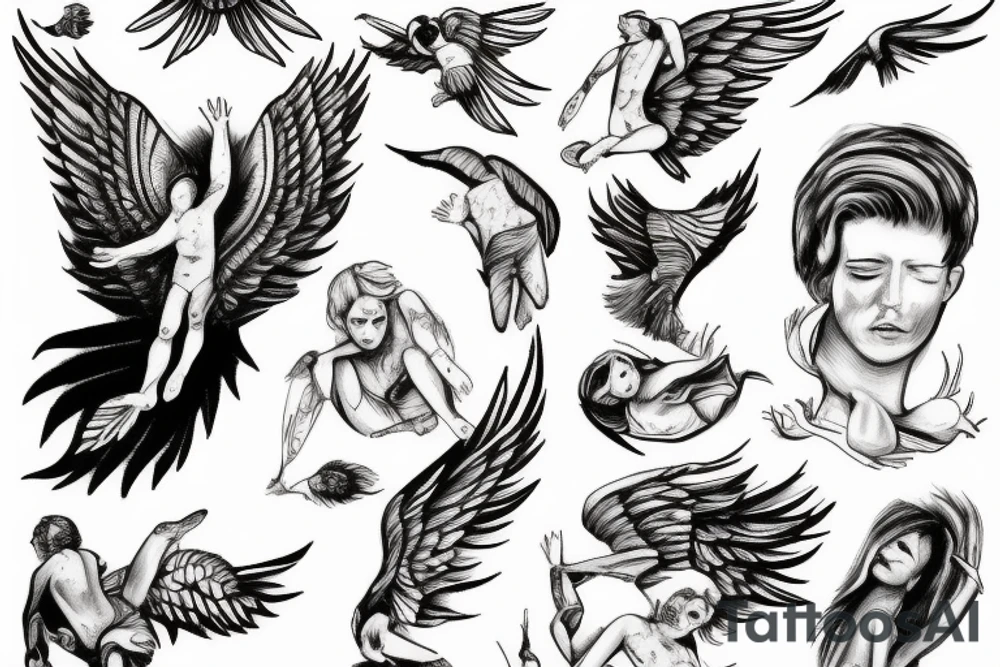 icarus falling out of the sky tattoo idea