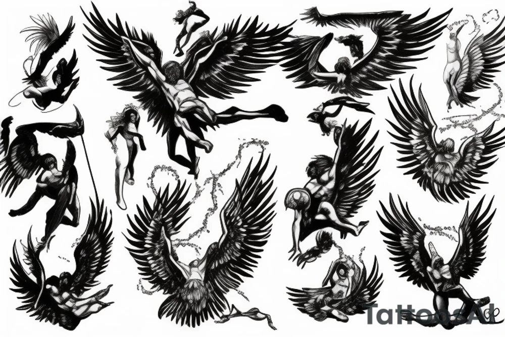 icarus greek mythology falling tattoo idea