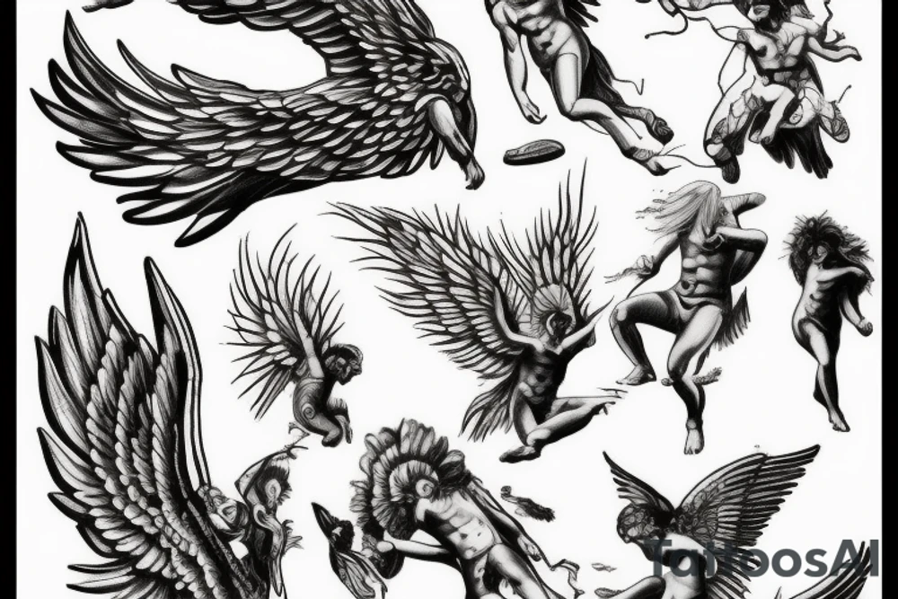 icarus greek mythology falling tattoo idea
