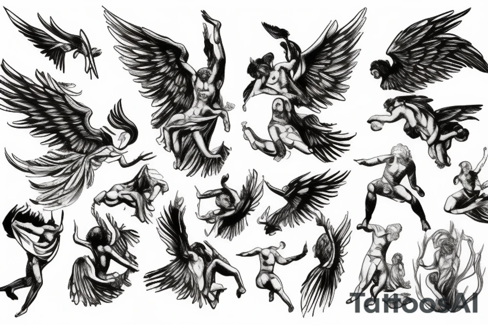 icarus greek mythology falling tattoo idea