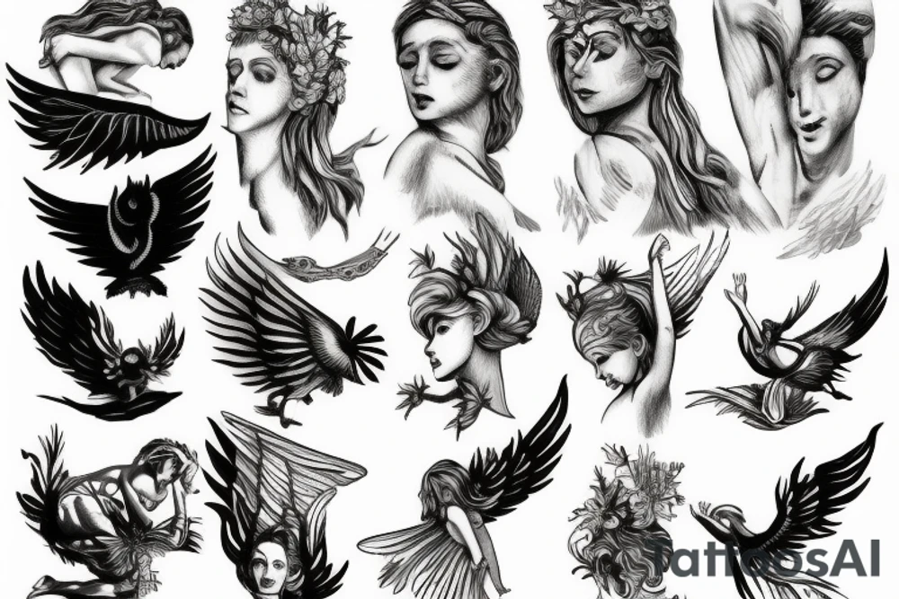 icarus greek mythology falling tattoo idea
