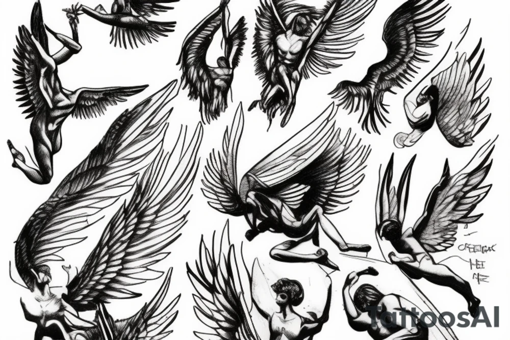 icarus falling greek mythology tattoo idea