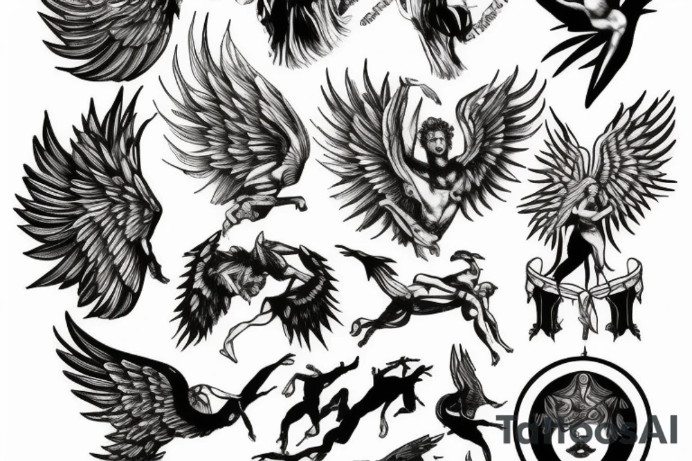 icarus falling greek mythology tattoo idea