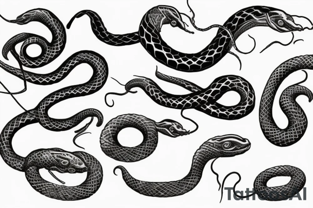 snake coiling tattoo idea