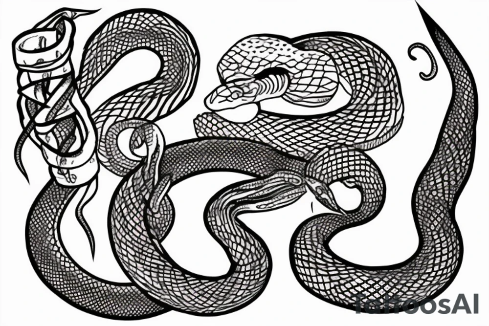 snake coiling tattoo idea