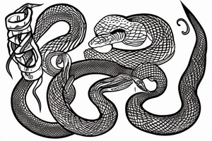 snake coiling tattoo idea