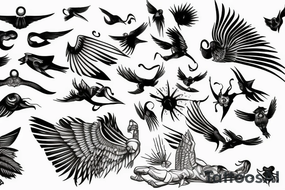 Icurus falling from the sun tattoo idea