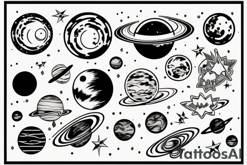 Solar system tattoo idea